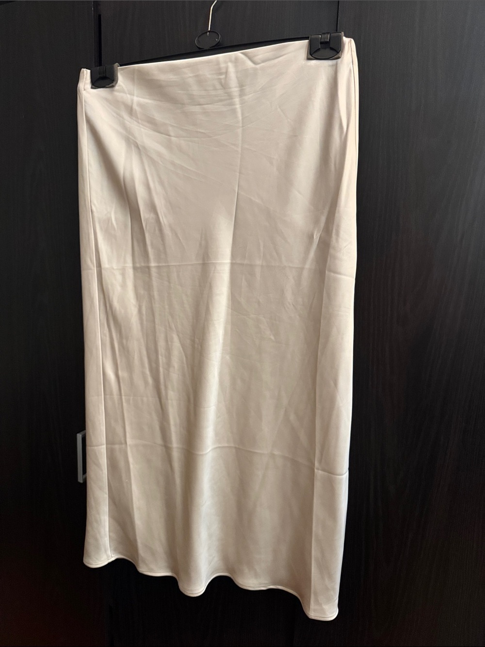 Garage Soft Cream Midi Slip Skirt